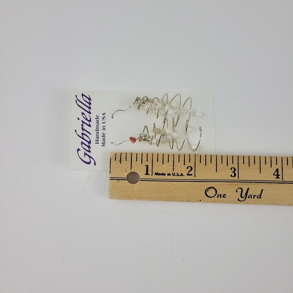 Gabriella Handmade Sterling Silver Beaded Spiral Earrings - Picture 4 of 4